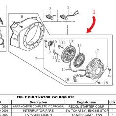 Arranque completo + carcasa original motocultor Garland... 2